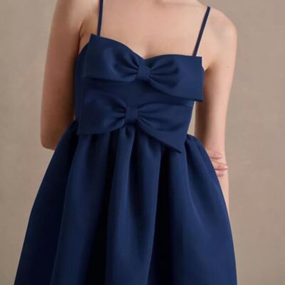 Sachin + Babi Dresses & Skirts - Sachin  & Babi Sloane Navy double bow taffeta midi dress- 4